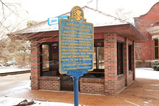 Abraham Lincoln marker in Lincoln, IL