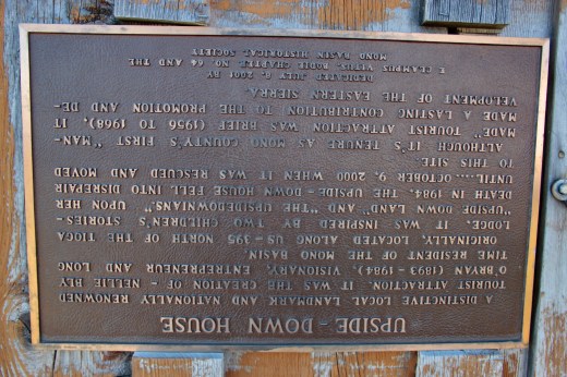 Historical Marker, Upsdie-Down House, Lee Vining, CA